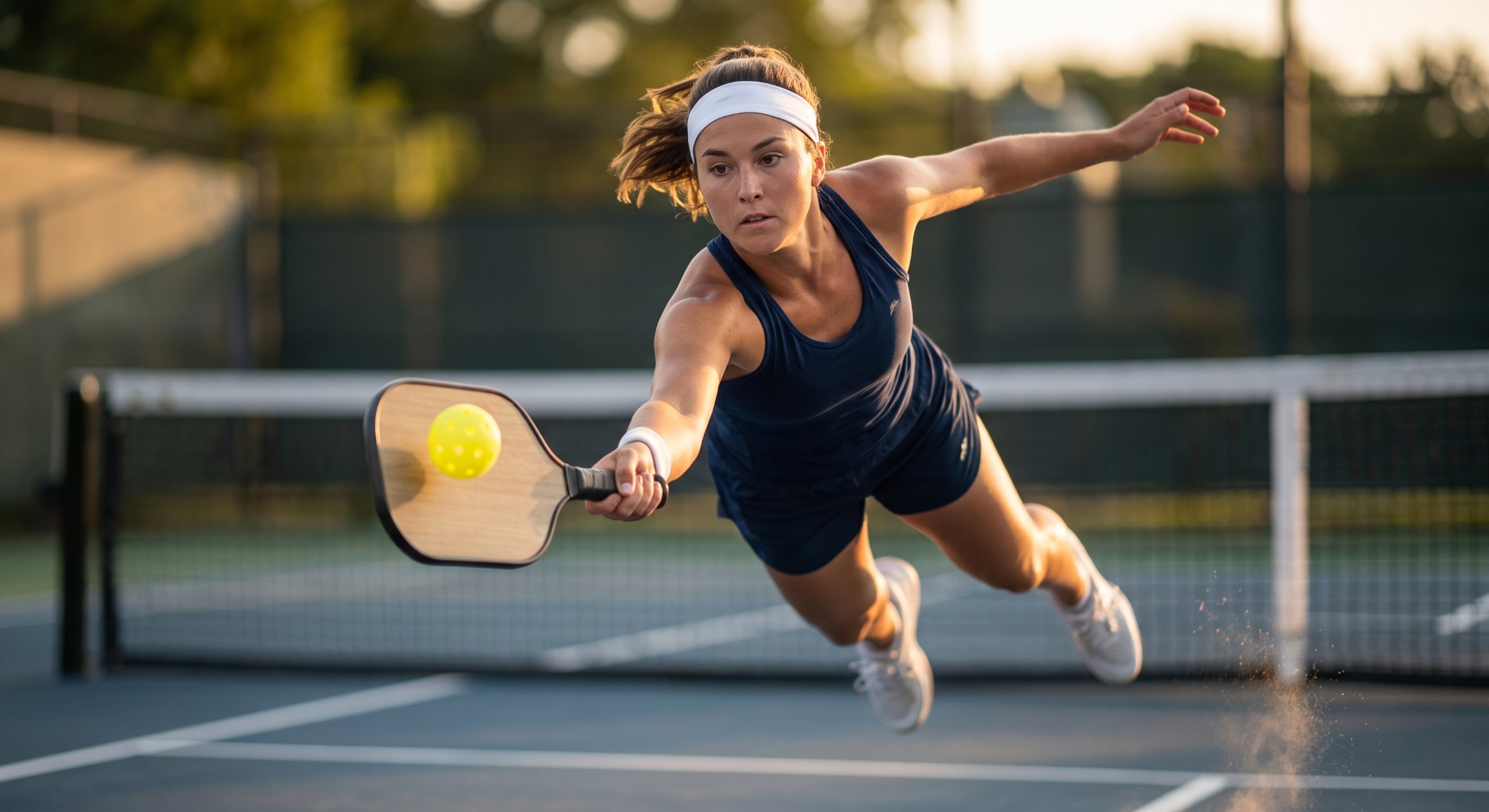 Jugador de pickleball en pista