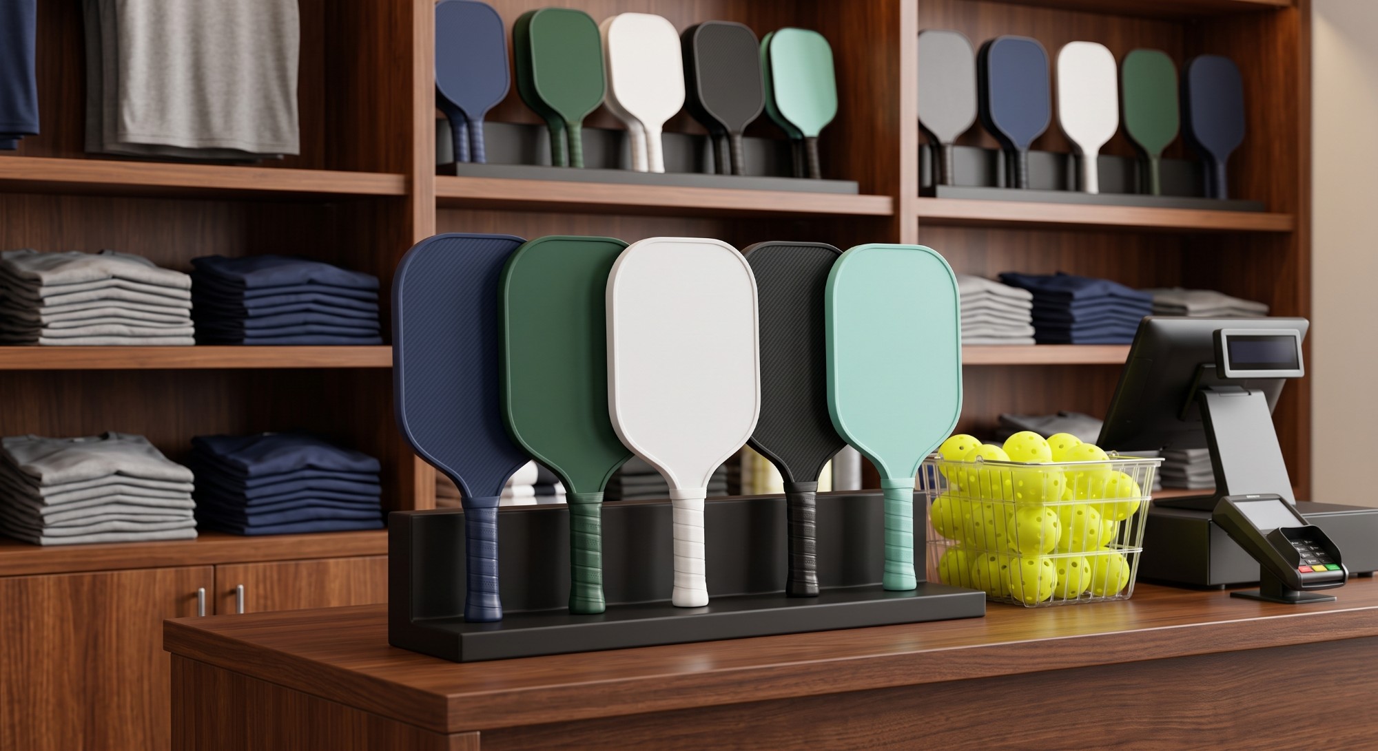 Tienda y mostrador de un club de pickleball